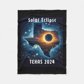 Solar Eclipse 2024 Starry Night Fleece Blanket