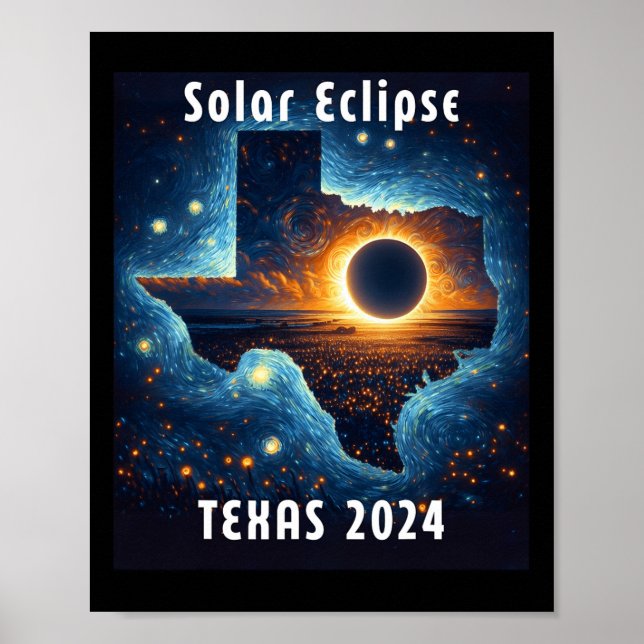 Solar Eclipse 2024 Starry Night  Poster (Front)