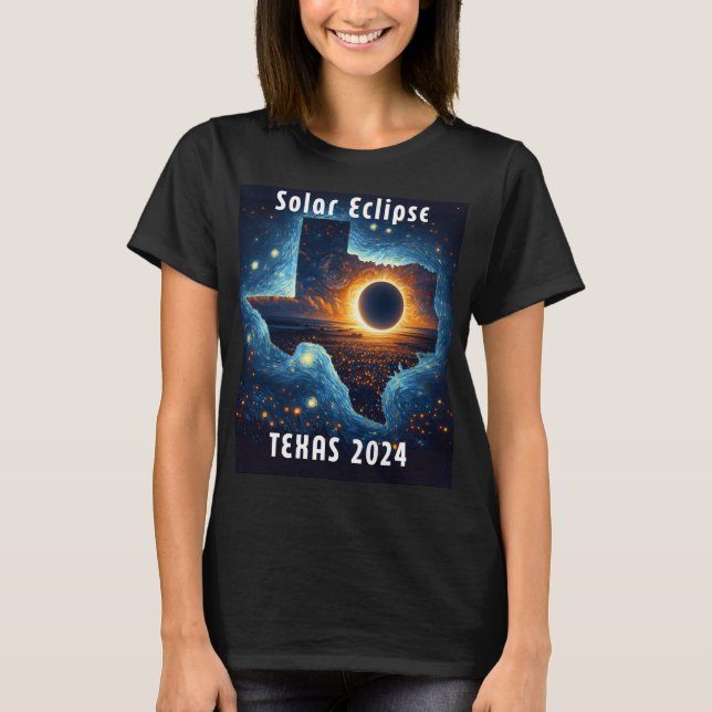 Solar Eclipse 2024 Starry Night  T-Shirt (Front)
