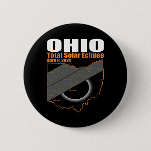 Solar Eclipse 2024 State Ohio Map Total Solar Ecli 6 Cm Round Badge
