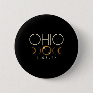 Solar Eclipse 2024 State Ohio Total Solar Eclipse 6 Cm Round Badge