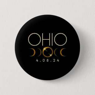 Solar Eclipse 2024 State Ohio Total Solar Eclipse 6 Cm Round Badge