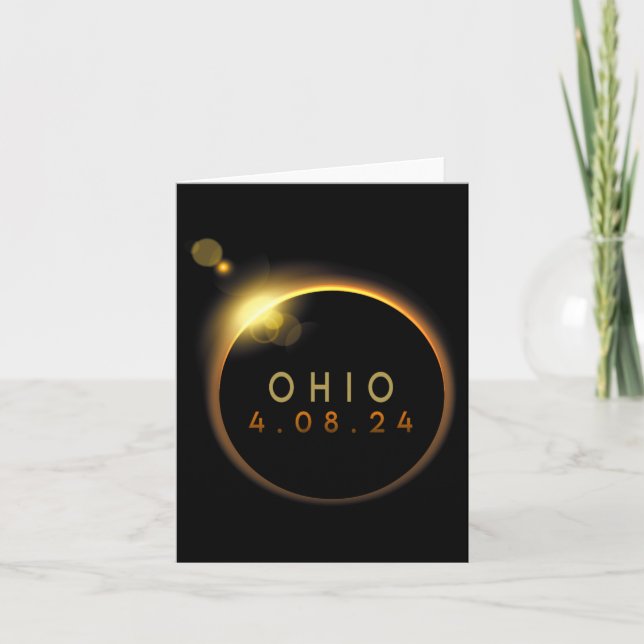Solar Eclipse 2024 State Ohio Total Solar Eclipse  Card (Front)