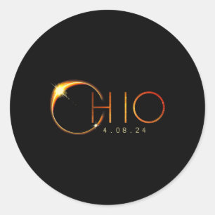 Solar Eclipse 2024 State Ohio Total Solar Eclipse Classic Round Sticker