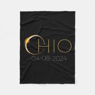Solar Eclipse 2024 State Ohio Total Solar Eclipse  Fleece Blanket