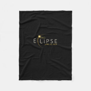 Solar Eclipse 2024 State Ohio Total Solar Eclipse Fleece Blanket