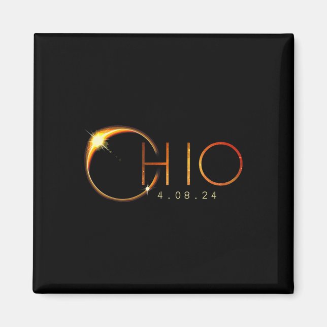 Solar Eclipse 2024 State Ohio Total Solar Eclipse  Magnet (Front)