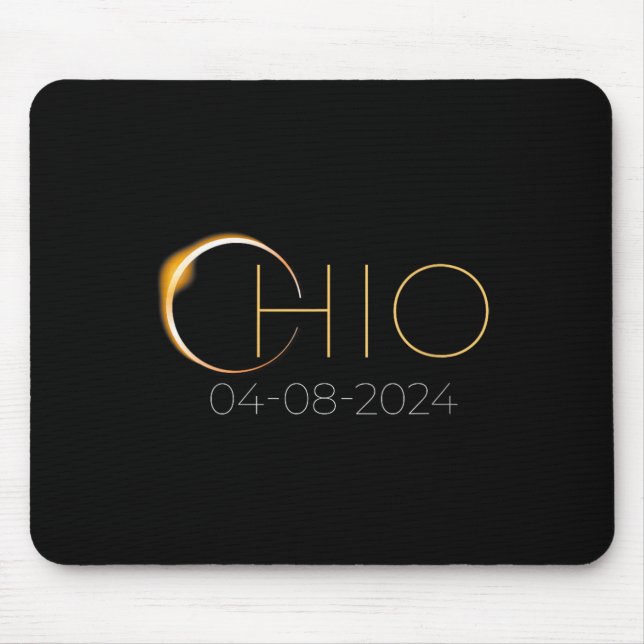 Solar Eclipse 2024 State Ohio Total Solar Eclipse  Mouse Pad (Front)