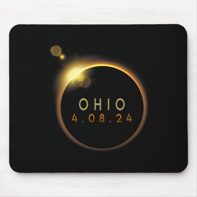 Solar Eclipse 2024 State Ohio Total Solar Eclipse  Mouse Pad (Front)