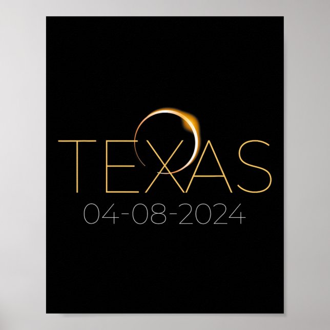 Solar Eclipse 2024 State Texas Total Solar Eclipse Poster (Front)