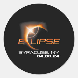 Solar Eclipse 2024 Syracuse New York Classic Round Sticker