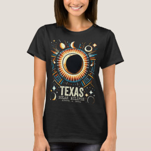 Solar Eclipse 2024 Texas April 8 Abstract Moon Sun T-Shirt