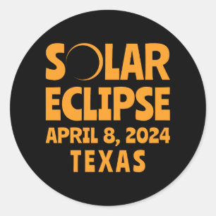Solar Eclipse 2024 Texas Classic Round Sticker