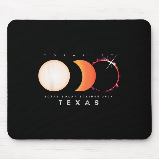 Solar Eclipse 2024 Texas Total Eclipse America Gra Mouse Pad (Front)