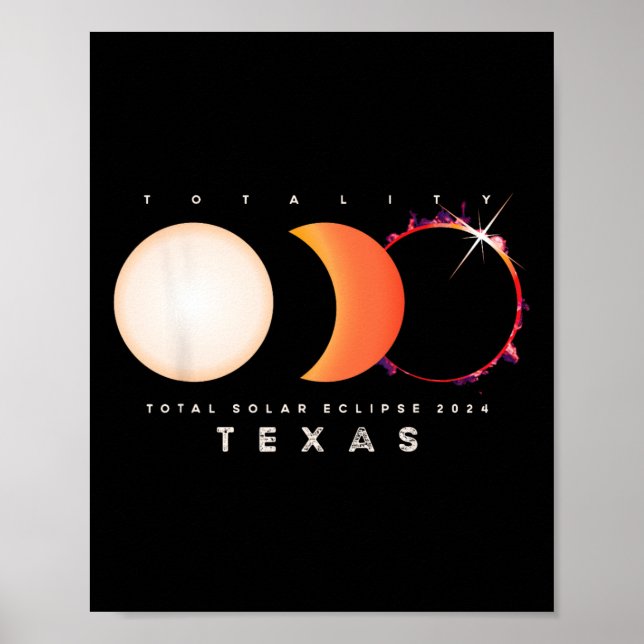 Solar Eclipse 2024 Texas Total Eclipse America Gra Poster (Front)