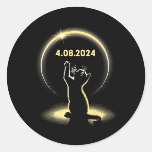 Solar Eclipse 2024 Total Eclipse April 8th 2024 Ca Classic Round Sticker