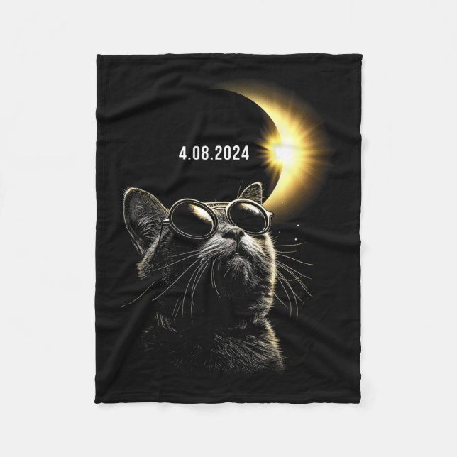 Solar Eclipse 2024 Total Eclipse April 8th 2024 Ca Fleece Blanket (Front)