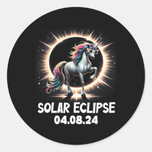 Solar Eclipse 2024 Total Eclipse April 8th 24 Unic Classic Round Sticker