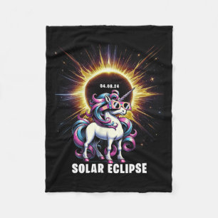 Solar Eclipse 2024 Total Eclipse April 8th 24 Unic Fleece Blanket