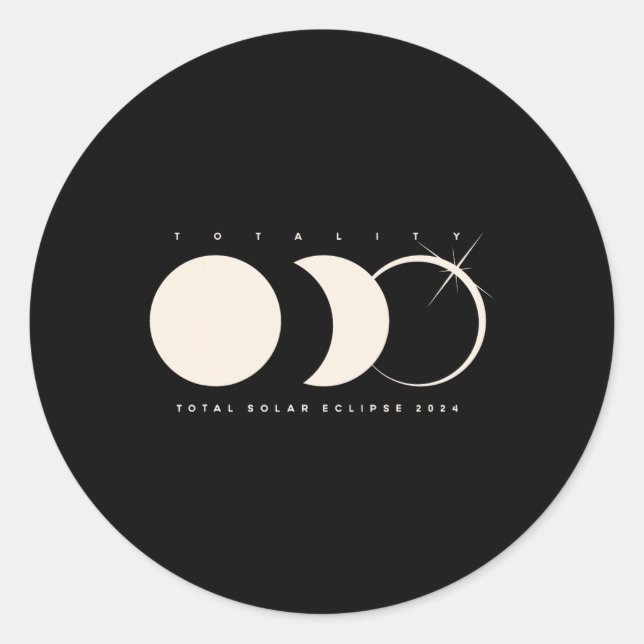 Solar Eclipse 2024 Total Eclipse Astronomy Graphic Classic Round Sticker (Front)