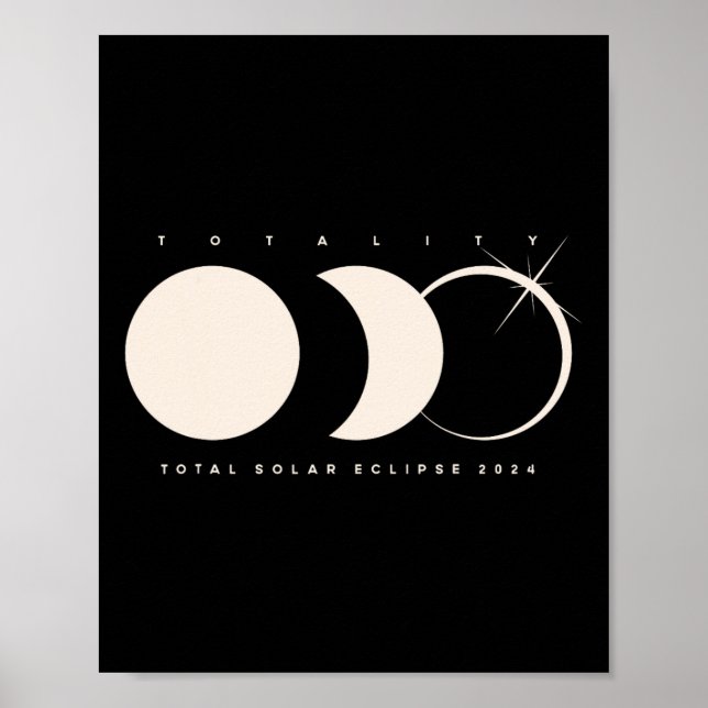 Solar Eclipse 2024 Total Eclipse Astronomy Graphic Poster (Front)