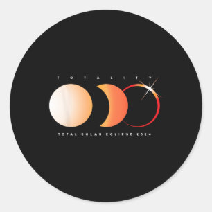Solar Eclipse 2024 Total Eclipse Astronomy Sun Gra Classic Round Sticker