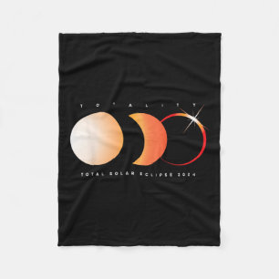 Solar Eclipse 2024 Total Eclipse Astronomy Sun Gra Fleece Blanket