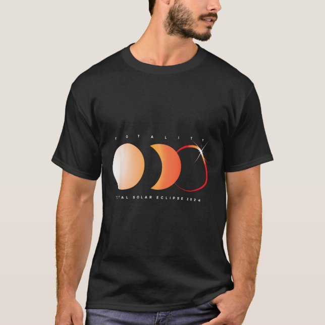 Solar Eclipse 2024 Total Eclipse Astronomy Sun Gra T-Shirt (Front)