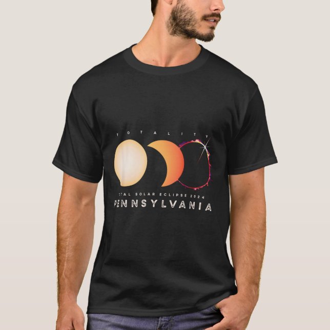 Solar Eclipse 2024 Total Eclipse Pennsylvania Grap T-Shirt (Front)