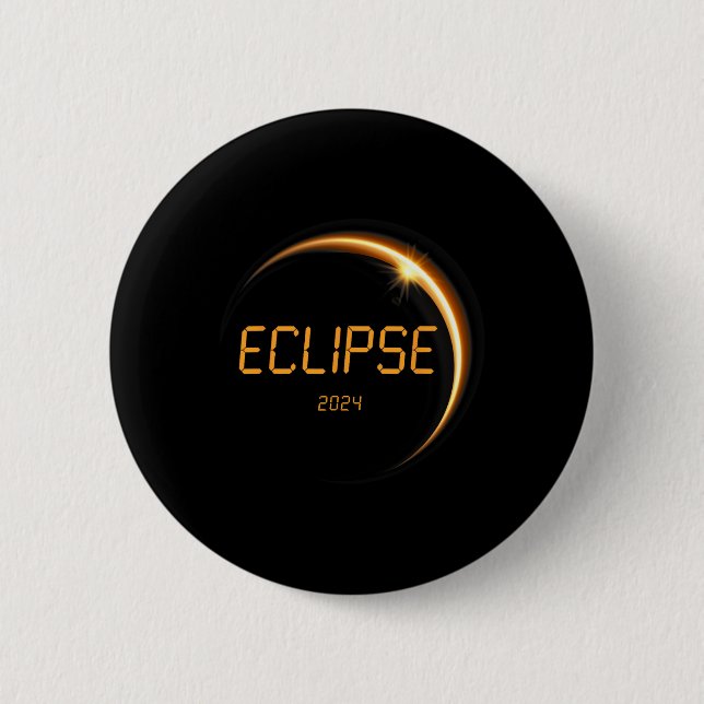 Solar Eclipse 2024 Total Solar Eclipse 4.08.24 13  6 Cm Round Badge (Front)