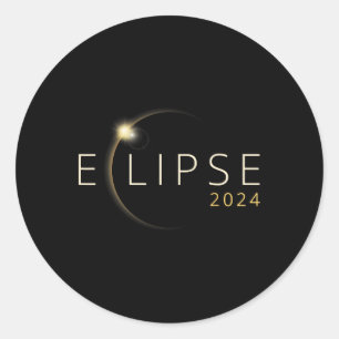 Solar Eclipse 2024 Total Solar Eclipse 4.08.24 1 Classic Round Sticker