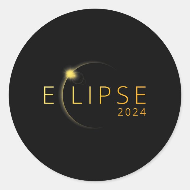 Solar Eclipse 2024 Total Solar Eclipse 4.08.24 3  Classic Round Sticker (Front)