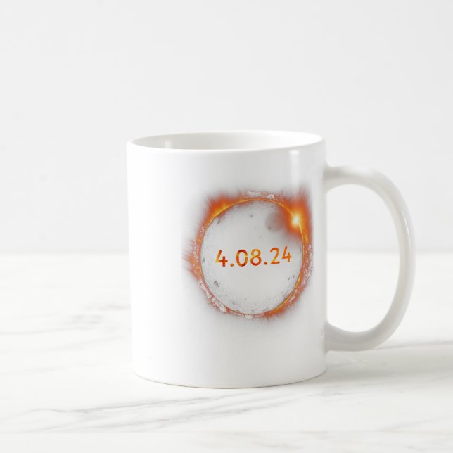 Solar Eclipse 2024 Total Solar Eclipse 4.08.24  Coffee Mug (Right)