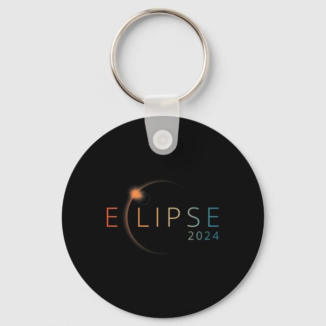 Solar Eclipse 2024 Total Solar Eclipse 4.08.24  Key Ring (Front)