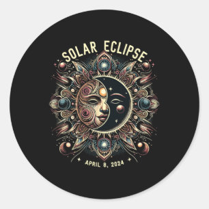Solar Eclipse 2024 Total Solar Eclipse 4.08.24 Kid Classic Round Sticker