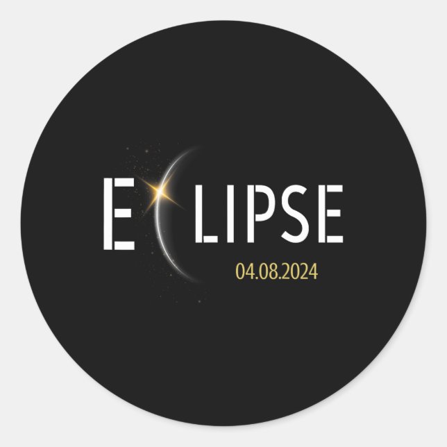 Solar Eclipse 2024 Total Solar Eclipse April 8 202 Classic Round Sticker (Front)