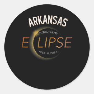 Solar Eclipse 2024 Total Solar Eclipse State Arkan Classic Round Sticker