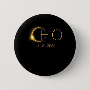 Solar Eclipse 2024 Total Solar Eclipse State Ohio 6 Cm Round Badge
