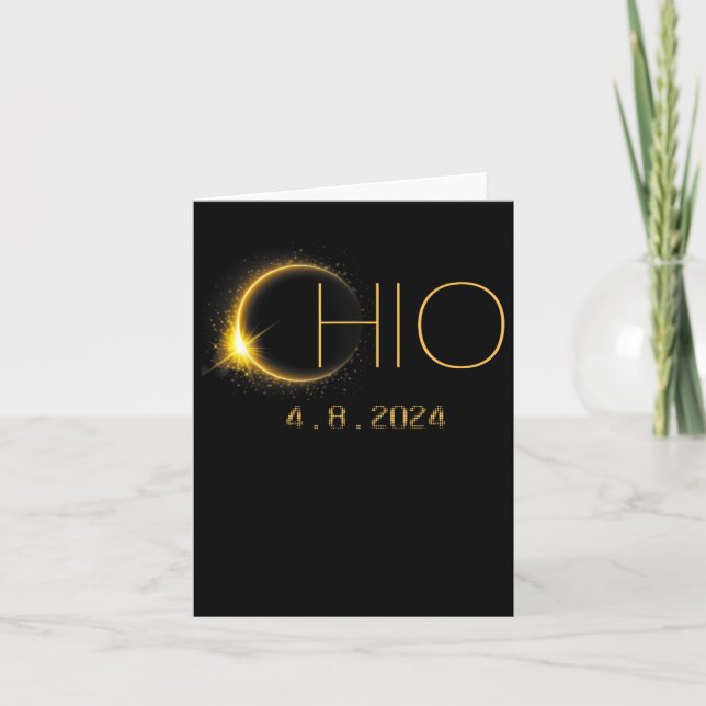 Solar Eclipse 2024 Total Solar Eclipse State Ohio  Card (Front)