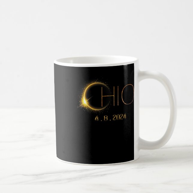 Solar Eclipse 2024 Total Solar Eclipse State Ohio  Coffee Mug (Right)