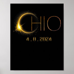 Solar Eclipse 2024 Total Solar Eclipse State Ohio  Poster