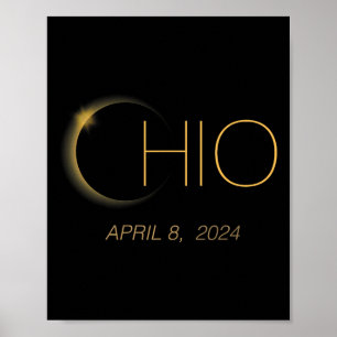 Solar Eclipse 2024 Total Solar Eclipse State Ohio Poster