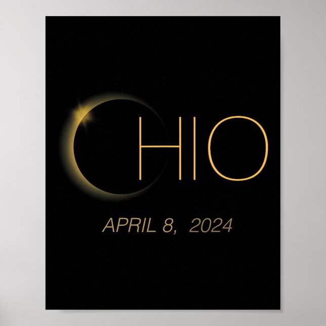 Solar Eclipse 2024 Total Solar Eclipse State Ohio  Poster (Front)