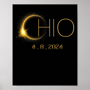 Solar Eclipse 2024 Total Solar Eclipse State Ohio Poster