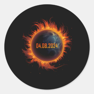 Solar Eclipse 2024 Total Sun Eclipse 1 Classic Round Sticker