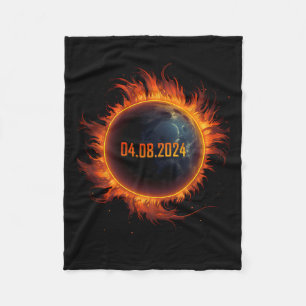Solar Eclipse 2024 Total Sun Eclipse 1 Fleece Blanket