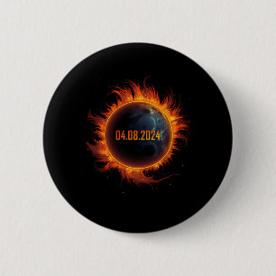 Solar Eclipse 2024 Total Sun Eclipse 6 Cm Round Badge