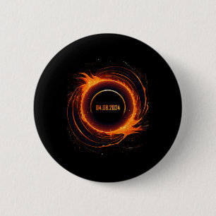 Solar Eclipse 2024 Total Sun Eclipse 6 Cm Round Badge
