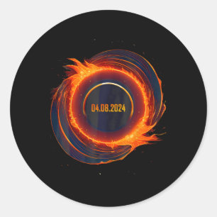 Solar Eclipse 2024 Total Sun Eclipse  Classic Round Sticker