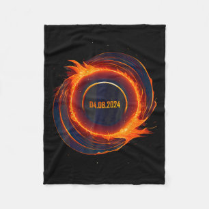 Solar Eclipse 2024 Total Sun Eclipse Fleece Blanket